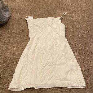white square neck dress size medium